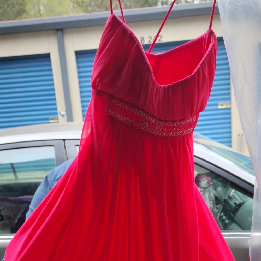 Red pink dress